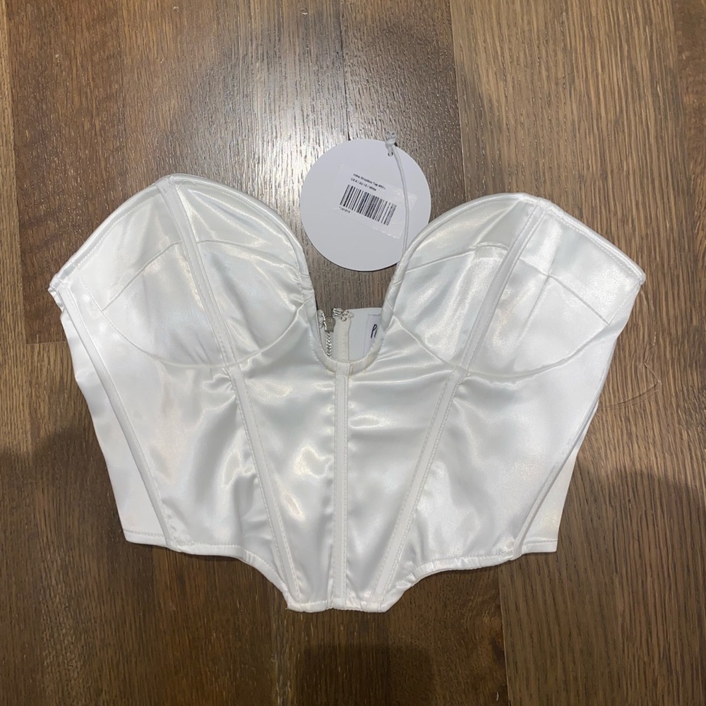 White corset. Never worn. Princess Polly Irvine strapless stop.